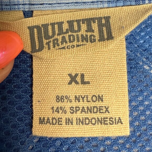 EUC Women's DULUTH TRADING CO. Sidewinder Plaid Gardening Shirt Blue | Size XL - Picture 8 of 10